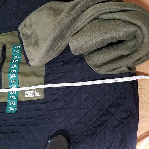 Eddie Bauer Men’s Mixed Media Fleece Jacket Size 3XL–Black/Gray Warm Outdoor NEW - Picture 9 of 15